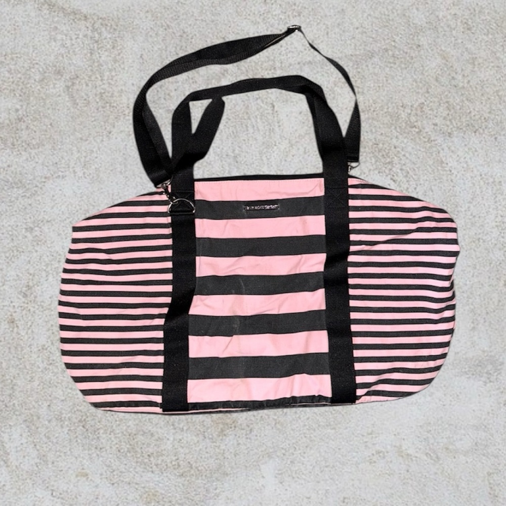 Victoria's Secret Chic Pink Black Travel Bag